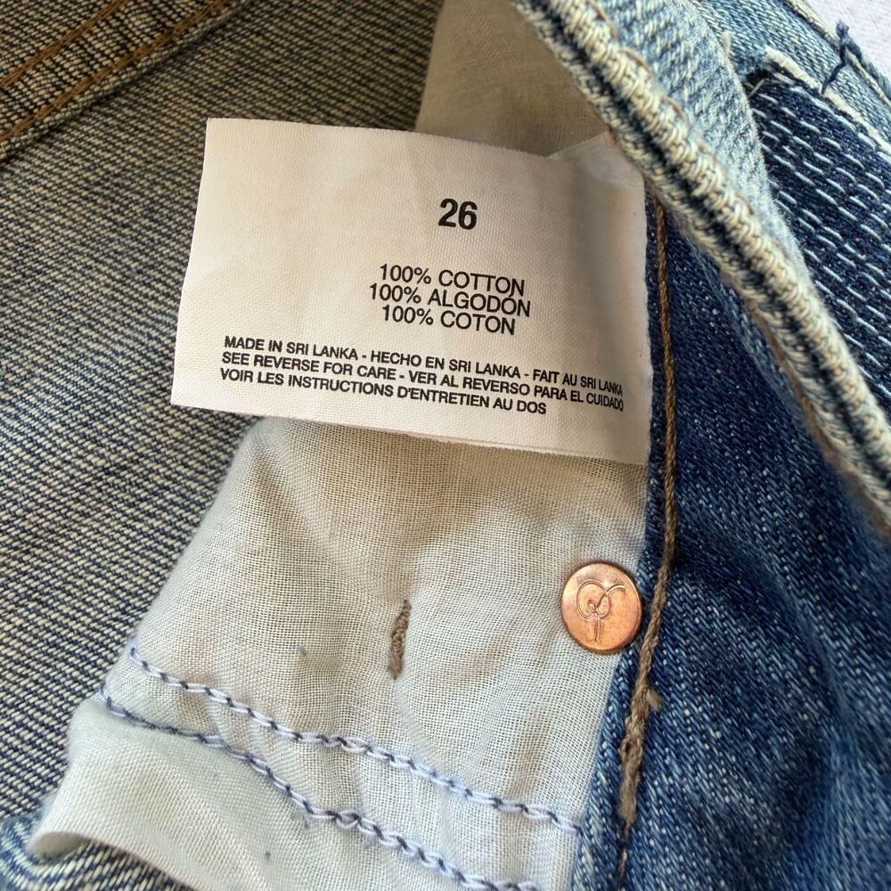 RACHEL Rachel Roy Patchwork Distressed Denim Mini Skirt - Size 26 - Picture 6 of 8